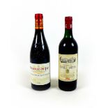 Vintage Wine: a bottle of Chateau Leoville Barton, 1966, and a bottle of Châteauneuf du Pape,