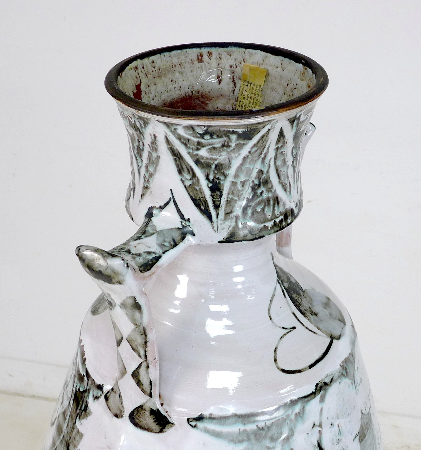 Alan Caiger-Smith MBE (British, 1930-2020): a large studio pottery twin handled vase, circa 1985, - Image 15 of 20