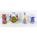 Four 20th century continental ceramics, including a Delft 'St. Omer' tobacco jar, 23 by 27cm high,