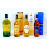 Four bottles of single malt Scotch whisky, comprising a Singleton 12 year old, without box and three