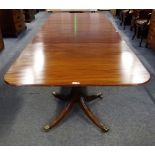 A George III style mahogany 'D' end extending dining table,