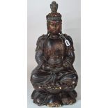 A large Chinese lacquered wood figure of Buddha,