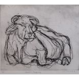 Sue Whitmore (British, 20th Century), Charolais, Burgundy, signed,