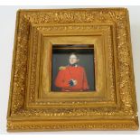 A 19th century portrait miniature of a gentleman in uniform,