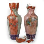 A tall pair of Fukagawa Koransha vases, Meiji period,