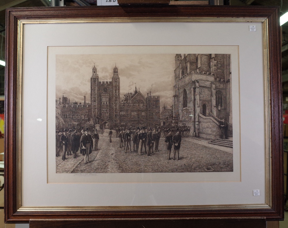 F G Stevenson, after Henry Jamyn Brooks, Eton College Gateway (Entrance to School Yard), - Image 4 of 4