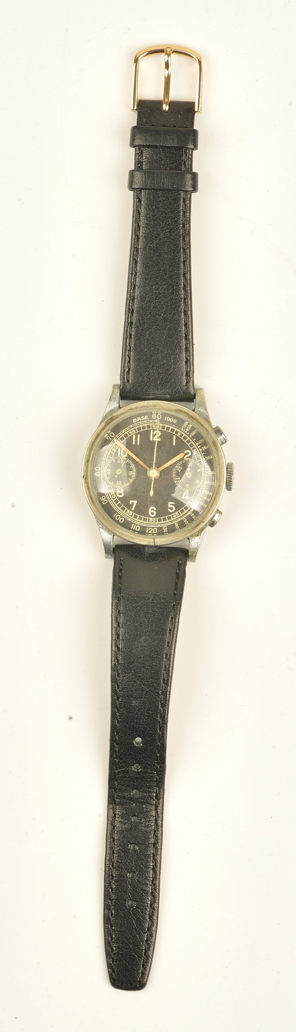 A base metal circular cased gentleman's chronograph wristwatch,