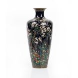 A tall Japanese cloisonné shouldered ovoid vase, Meiji period,
