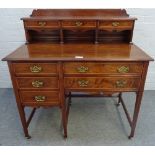 An Edwardian inlaid mahogany writing desk,