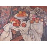 After Paul Cézanne, Still Life of Fruit, bears signature (lower right), oil on canvas, 59.5 x79.