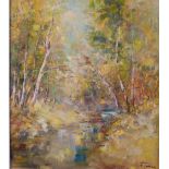 F*** Tonea (20th Century), A woodland stream, signed 'F Tonea' (lower right), oil on canvas,