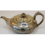 A William IV compressed circular silver teapot, Edward, Edward Junior, John & William Barnard,