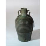 A celadon glazed stoneware vase, probably South East Asian, 19th/20th century,