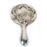 A Chinese export silver hand mirror, early 20th century,