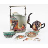 A Chinese Thai market benjarong porcelain cadogan teapot, 19th century,