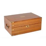 A mahogany and brass bound humidor,