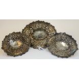 A Scottish silver pedestal bonbon dish, of shaped oval form,