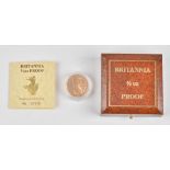 A Britannia one half of an ounce gold fifty pounds proof coin 1987,