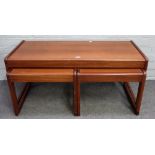 Probably G-Plan, a nest of three teak occasional tables, the largest, 96cm wide x 43cm high, (3).