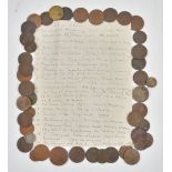 A collection of twenty four George III copper tokens, an old hand written list refers,