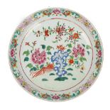 A large Chinese famille-rose dish, late 18th/early 19th century,