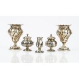 Mostly European wares, comprising; a pair of vases with spiral fluted decoration,