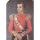 English School, 19th Century, Portrait of an army officer, pastel, 92 x 66.