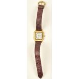 A Cartier Santos 18ct gold cased ladies wristwatch,