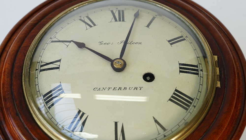 A small 19th century mahogany Drop Dial wall timepiece, - Image 3 of 10