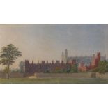 George Pyne (British, 1800-1884), The Wall, Eton College, with the chapel beyond,