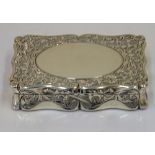 A Victorian silver shaped rectangular hinge lidded snuff box,