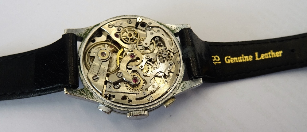 A base metal circular cased gentleman's chronograph wristwatch, - Image 3 of 7