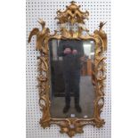 A George III Chinese Chippendale style upright wall mirror,