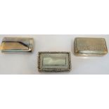 A George III silver curved rectangular snuff box, London 1803,