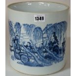 A large Chinese blue and white brushpot,