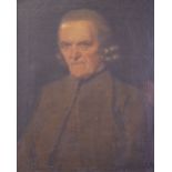 English School, late 18th Century, Portrait of a gentleman in a brown jacket, oil on canvas, 59.