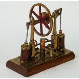 An early live steam model of a Pendulous oscillating engine, 20th century,