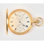 An 18ct gold cased keyless wind hunting cased gentleman's pocket watch,