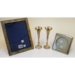 Silver and silver mounted wares, comprising; a rectangular photograph frame, Birmingham 1907,