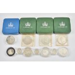 A group of British silver proof specimen coins,