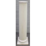 A white painted plaster fluted column, 120cm high.