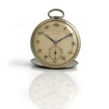 A Movado steel cased keyless wind open-faced dress watch, circa 1940,