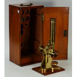 A mid-19th century lacquered brass telescope, engraved to the foot 'James How, 2 Foster Lane,