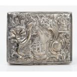 A George III Irish interst rectangular silver snuff box, apparently unmarked,