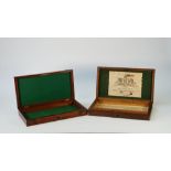 An oak duelling pistol case, the interior with paper label detailed 'John Blanch & Son',