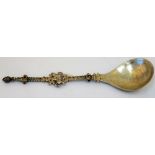 A cast copy of a turquoise and garnet set spoon, of 17th century style,