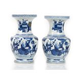 Two similar Chinese porcelain baluster vases,