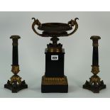 A late 19th century French bronze twin handled,