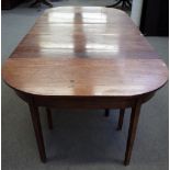 A George III mahogany triple 'D' end extending dining table,