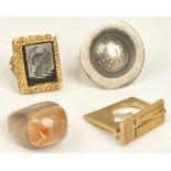 A Peter De Wit silver gilt dress ring of abstract design,